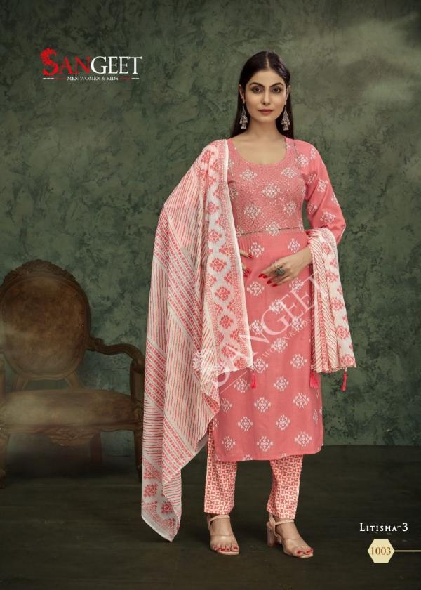 Sangeet Litisha Vol 3 Rayon Slub Print Desgner Readymade Suit